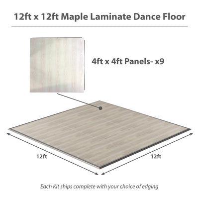 California Portable Dance Floor | Maple Plank Laminate Kit | 4'x4' Panels