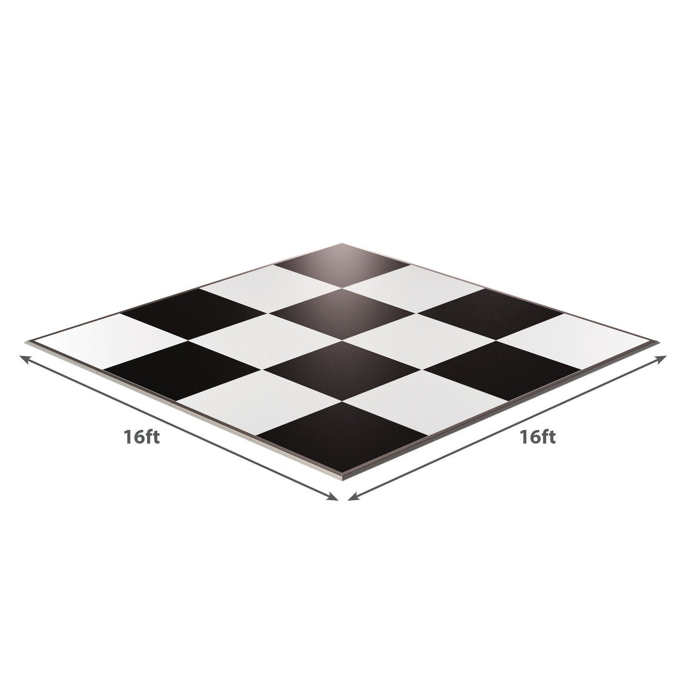 California Portable Dance Floor | Black and White Checker Laminate Kit | 4'x4' Panels