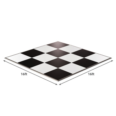 California Portable Dance Floor | Black and White Checker Laminate Kit | 4'x4' Panels