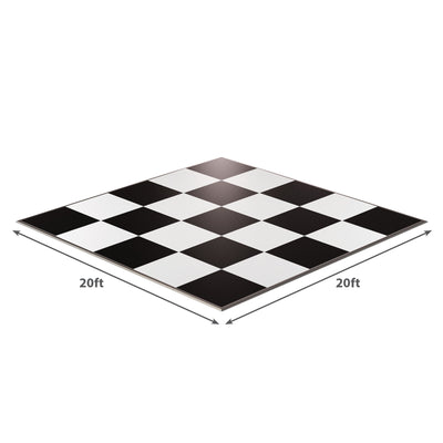 California Portable Dance Floor | Black and White Checker Laminate Kit | 4'x4' Panels