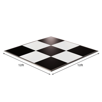 California Portable Dance Floor | Black and White Checker Laminate Kit | 4'x4' Panels