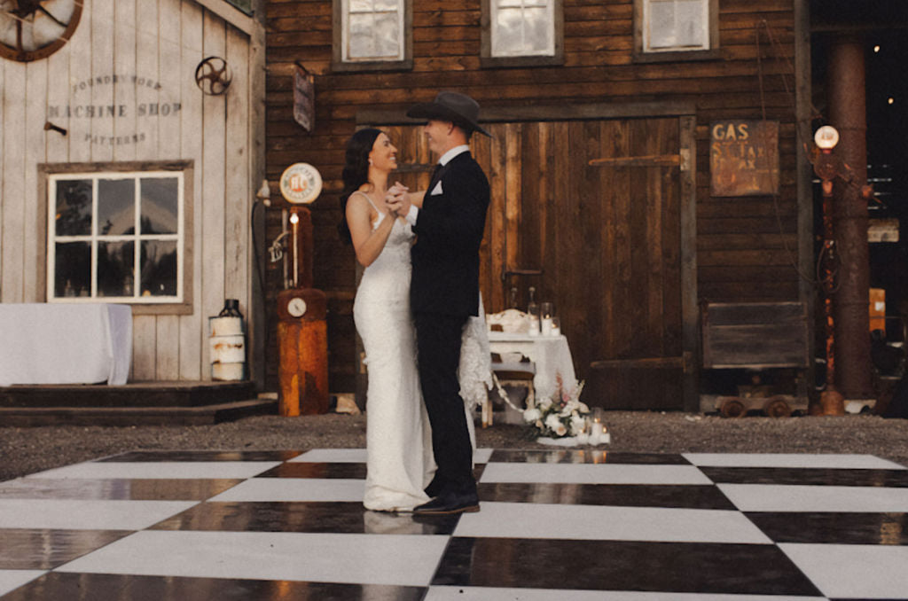 California Portable Dance Floor | Black and White Checker Laminate Kit | 4'x4' Panels