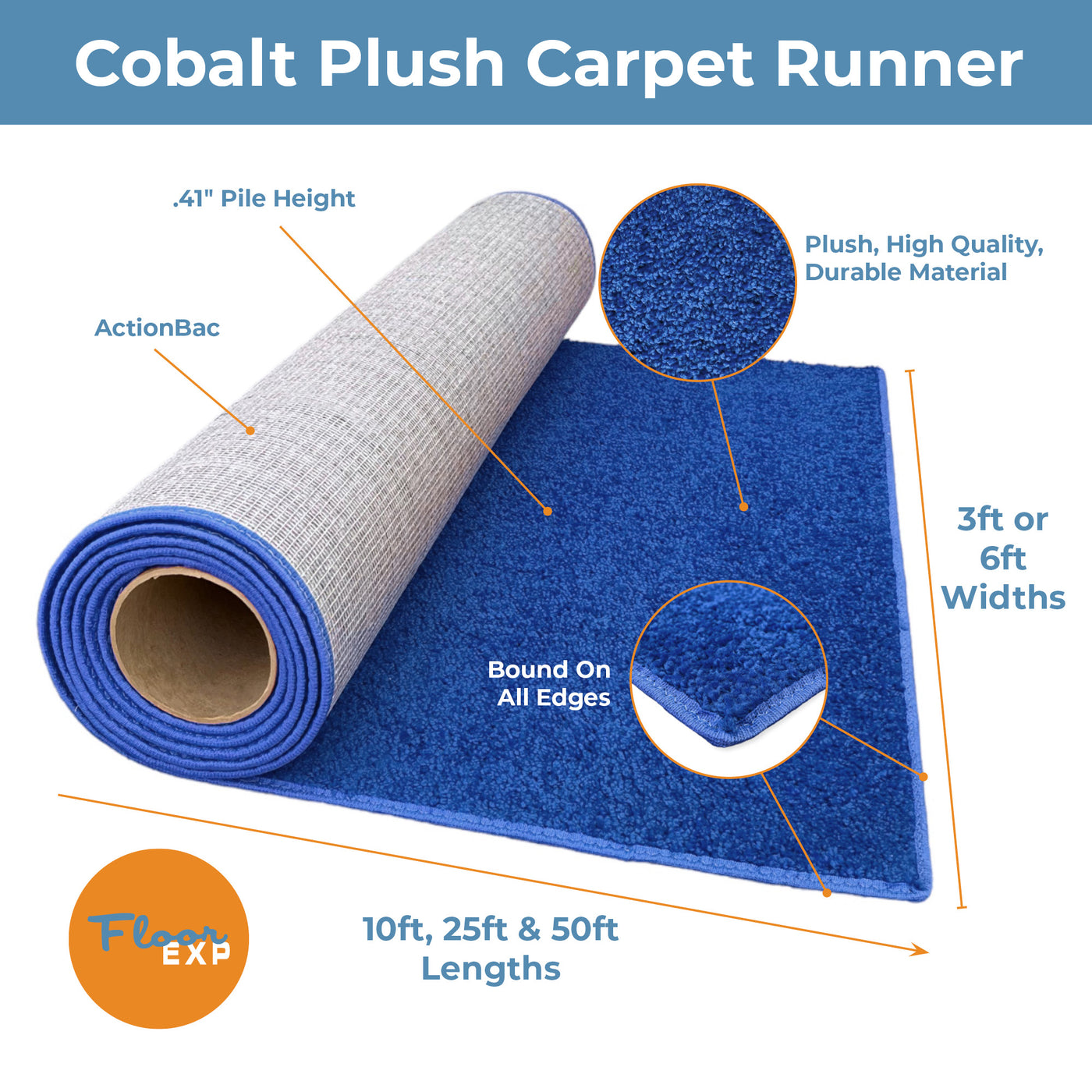 Plush Carpet Runners | Cobalt Blue