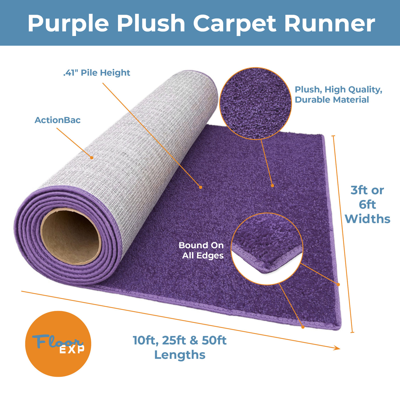 Plush Carpet Runners | Purple