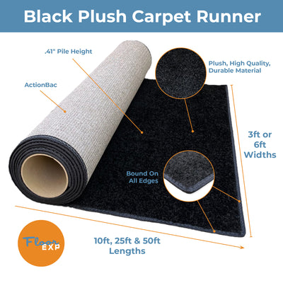 Plush Carpet Runners | Black