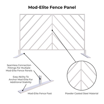 Mod-Elite 6ft Fence Panel | White