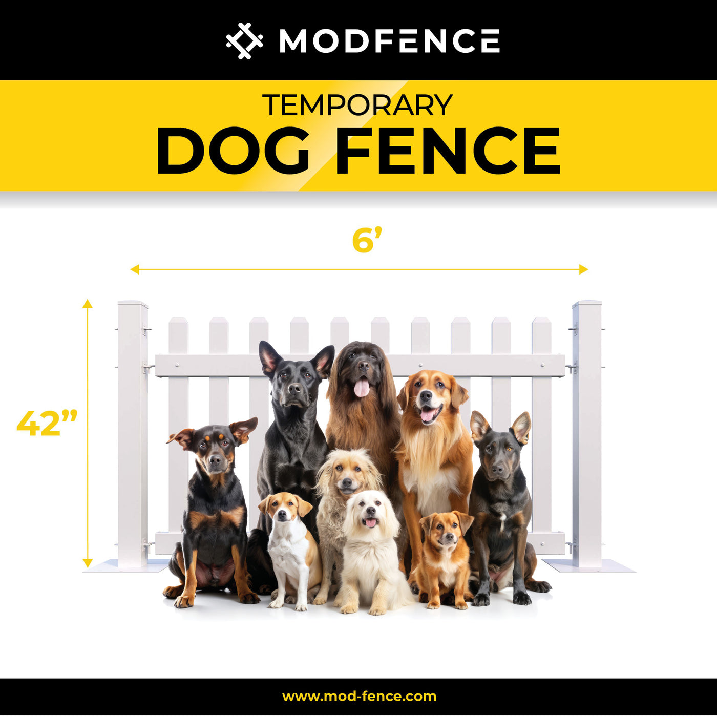 Mod-Fence Pop-Up Dog Fence Park Kit | 24'x24'